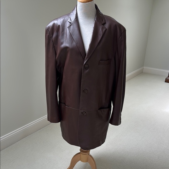 Alfani (xl?) Brown Leather Blazer from Macys - Picture 1 of 8